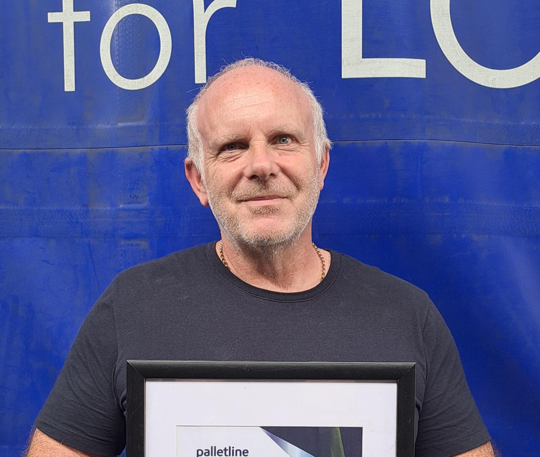 Certificate of network performance presented by Palletline for service excellence 